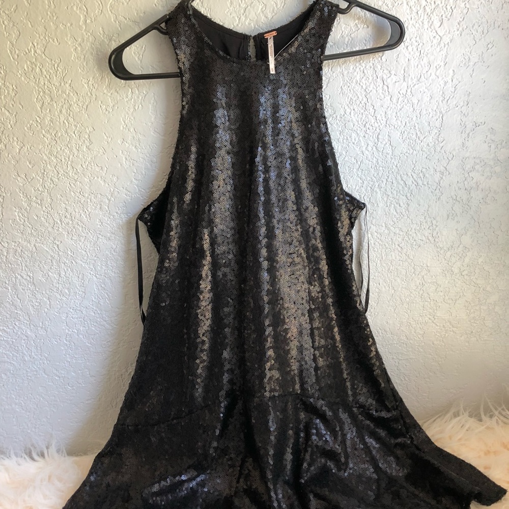 Free People Black sequin dress